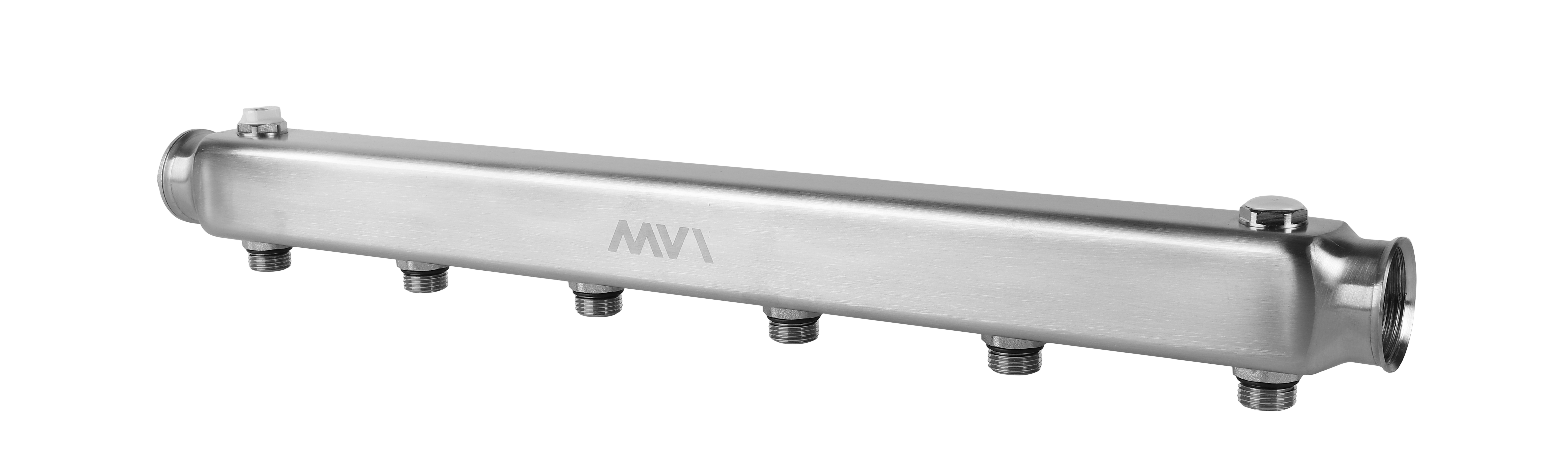 Коллектор из нержавеющей стали MVI, м\ц 100мм, 1"x1/2", 6 выходов