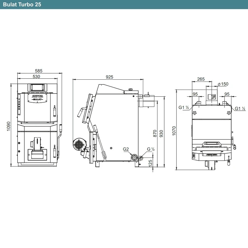 Котёл стальной ZOTA BULAT TURBO 25 с контроллером C-Line SF